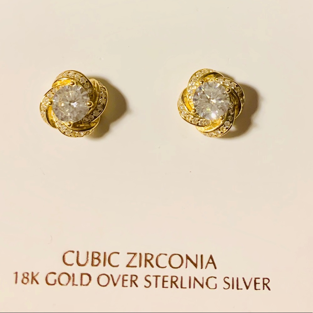 COPY - Ladies 18 Carat Gold Over Cubic Zirconia E…